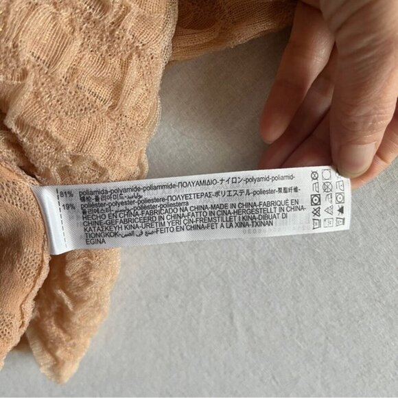 NWT Zara puffy sleeves open back short sleeve chiffon textured top Sz M - Picture 8 of 11